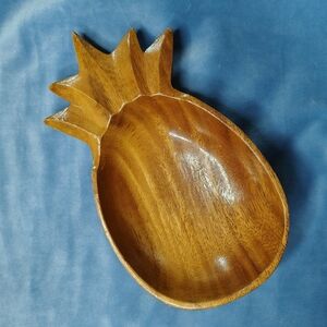 Vintage Monkey Pod Wooden Serveware Pineapple Bowl